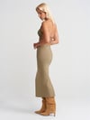 Dilvin  Halter Yaka Midi Elbise-Çağla