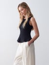 Dilvin Korse Peplum Bluz-Siyah