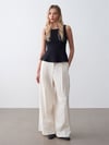Dilvin Korse Peplum Bluz-Siyah