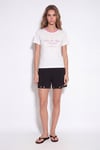 Quzu Baskı Detaylı T-shirt Ekru/Pembe