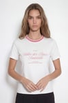 Quzu Baskı Detaylı T-shirt Ekru/Pembe