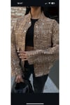 Kadın Payetli Gold Bomber Ceket