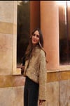 Kadın Payetli Gold Bomber Ceket