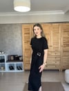 Gold Tokalı Siyah Elbise