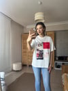 Kırmızı Baskılı Oversize T-shirt