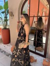 Siyah Maxi Boy Boyundan Bağlamalı Elbise