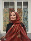 Zena Kraş Şal - Kızıl Bordo