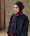 Dubai Degrade Şal - Bordo Siyah