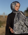 İdol İpek Baskılı Şal- Buz Mavi