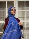 Leya Pamuklu Şal - Mavi