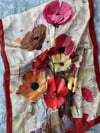 Lilium Collection Hint İpeği Şal - Kırmızı&Bej