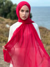 Premium Dubai Şal - Nar Kırmızı