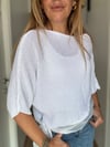 Beyaz Bağlamalı Merserize Bluz