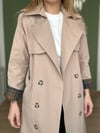 Ekose Astarlı Camel Trençkot