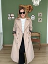 Ekose Astarlı Camel Trençkot