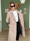 Ekose Astarlı Camel Trençkot
