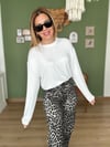 Ekru Tiril Kumaş Basic Bluz