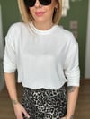 Ekru Tiril Kumaş Basic Bluz