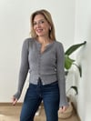 Gri Fitilli Triko Hırka S
