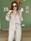 Gri Modal Gömlek Pantolon Takım