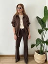 Kahve Gabardin İspanyol Pantolon