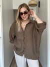 Kahve Oversize Gömlek Standart