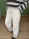 Kalın Kumaş Beli Lastikli Bej Pantolon