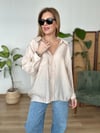 Krem Oversize Gömlek
