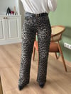 Leopar Straight Paça Pantolon