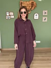 Mürdüm Modal Gömlek Pantolon Takım