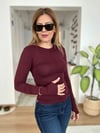 Parmak Detaylı Bordo Badi