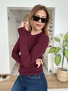 Parmak Detaylı Bordo Badi