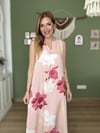 Pembe Çiçekli Elbise S