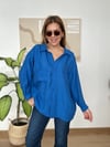 Saks Mavi Oversize Gömlek