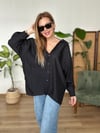 Siyah Oversize Gömlek
