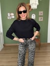 Siyah Tiril Kumaş Basic Bluz