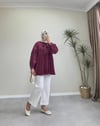 2080 - Kolu Pİliseli Tunik - Bordo