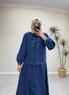 2148 - Denim Etek Takım - Lacivert