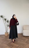 2525 - Fiyonklu Triko Hırka - Bordo 