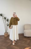 2525 - Fiyonklu Triko Hırka - Hardal 