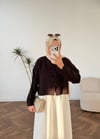 2525 - Fiyonklu Triko Hırka - Kahverengi 