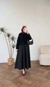 2525 - Fiyonklu Triko Hırka - Siyah 