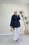 2677 - Angora Kısa Kaban - Lacivert