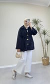 2677 - Angora Kısa Kaban - Siyah 