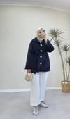 2677 - Angora Kısa Kaban - Siyah 