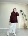 2820 - Düz Basıc Kazak - Bordo