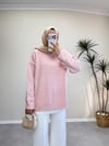 2820 - Düz Basıc Kazak - Pembe