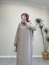 2868 - Yünlü Triko Elbise - Bej