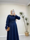 2936 - Denim Kloş Elbise - Lacivert