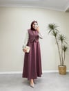 2974 - Tafta Elbise - Bordo
